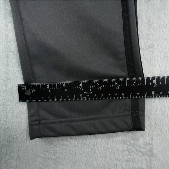 Adidas Pants Mens L 3-Stripes Tapered Gray Joggers Open Bottom Zippered Pockets - Picture 10 of 14